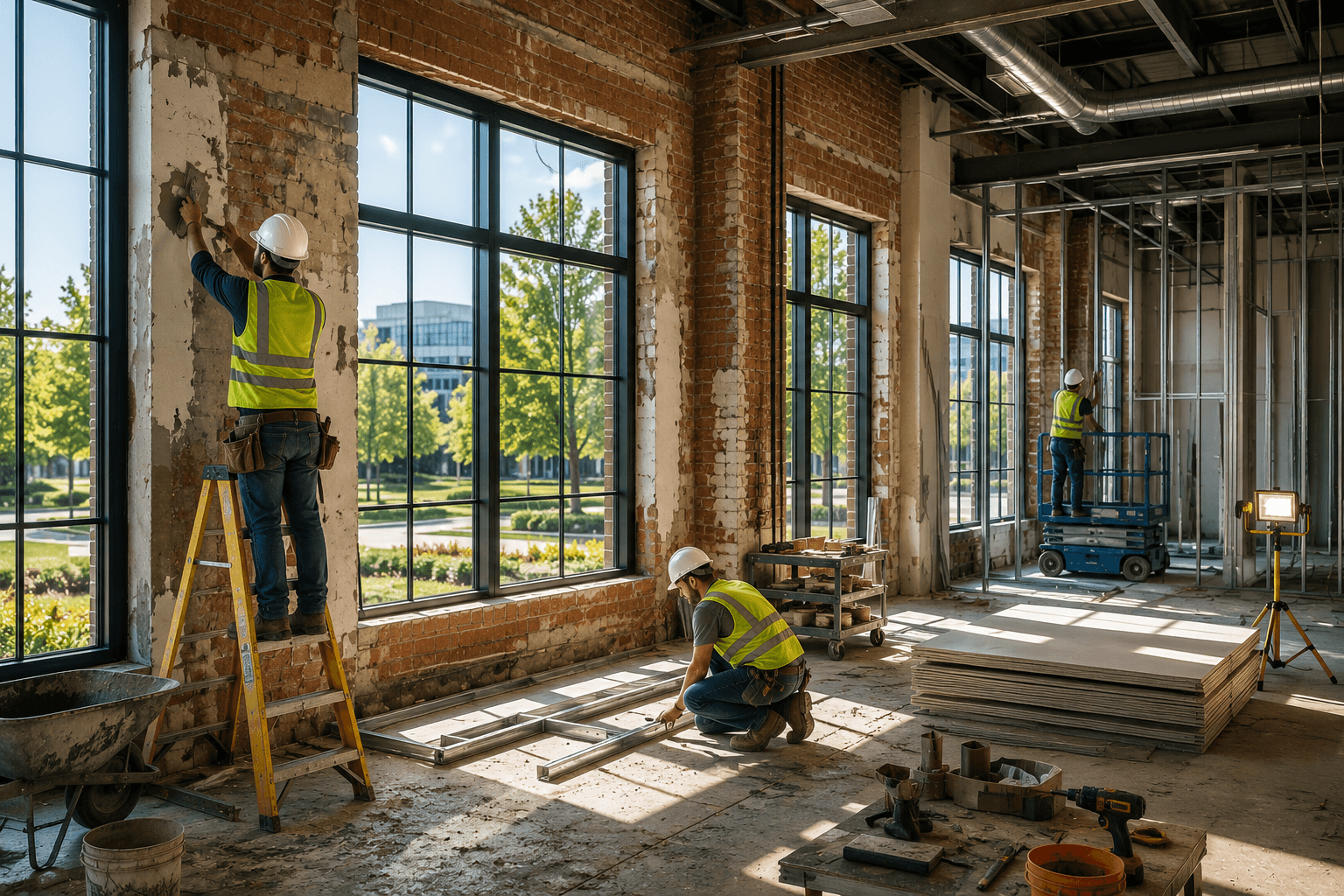 Modern commercial development and construction environment