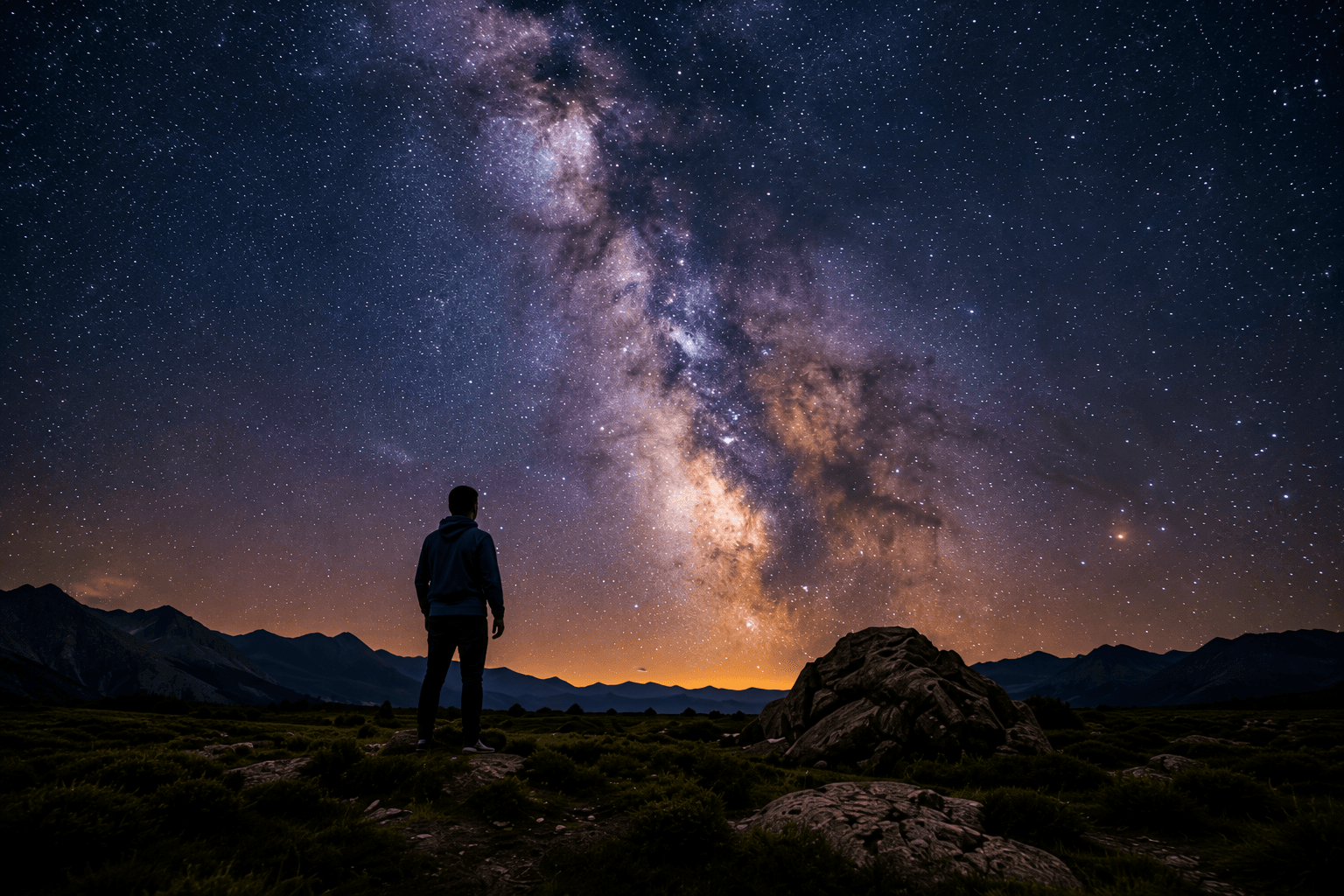 Night sky and astrophotography scene